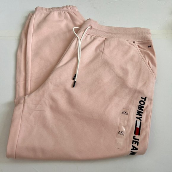 TOMMY HILFIGER Women PLUS SIZE 2X Flag Logo Soft Fleece Jogger Pants Pink - Picture 3 of 8